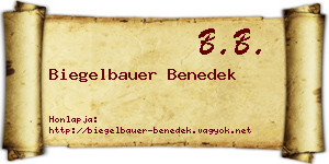 Biegelbauer Benedek névjegykártya